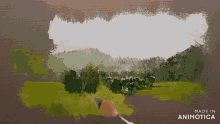 a painting of a landscape is made in animatica