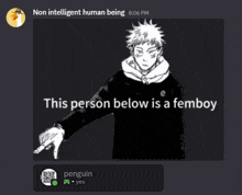 a screenshot of a conversation between penguin and a non intelligent human being