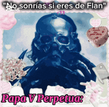 a poster with a skull and the words papa v perpetua on it