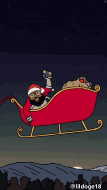 black santa cartoon