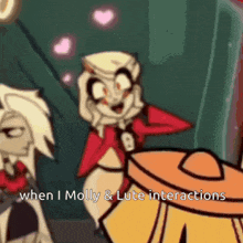 a cartoon character is talking about when i molly and lute interactions .