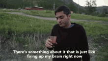 Theres Something About It Firing Up My Brain GIF - Theres Something About It Firing Up My Brain Drink GIFs