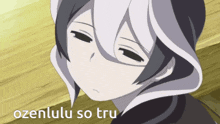 a picture of a girl with the words ozenlulu so tru on the bottom right