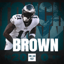 a poster of a football player with the name brown
