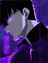 a picture of a man with purple eyes and the word coco on the bottom right