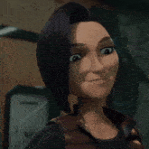 a close up of a cartoon character 's face with a smiley face
