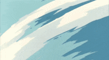 a painting of a blue sky with white clouds in it .