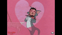 a cartoon of tom and jerry surrounded by hearts