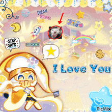 a picture of a cookie with the words i love you
