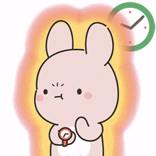pink rabbit angry late don%27t be late