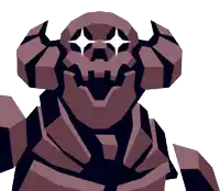 a cartoon drawing of a skull with horns