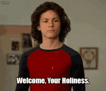 Young Sheldon Welcome Your Holiness GIF - Young Sheldon Welcome Your Holiness Bow GIFs