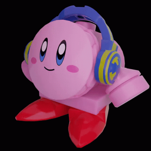 Kirby Lego Kirby GIF - Kirby Lego Kirby Kirby Headphones - Discover & Share  GIFs