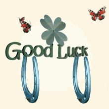 good luck four leaf clover horse shoes 3d gifs artist butterflies