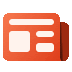 a red and white icon of a newspaper with a shadow on a white background .