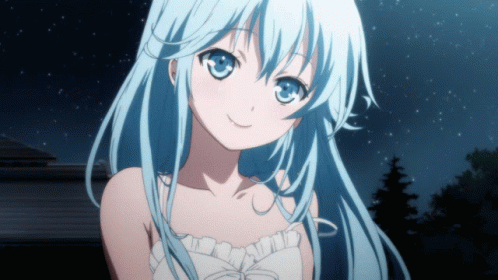 Cute Anime Girl With Blue Hair GIF  GIFDBcom