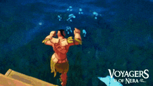 a video game called voyagers of nera is being played on a computer
