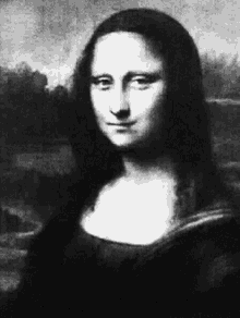 a black and white photo of a woman with long hair looking at the camera