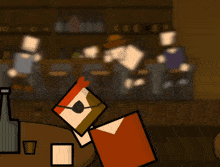 a cartoon of a man with a pirate hat and a sword