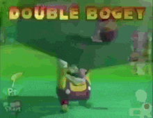 a cartoon character with the words double bogey on the top
