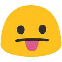 a yellow smiley face with its tongue out