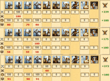 a screenshot of a game showing a number of soldiers and a number of horses