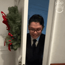 Taking A Peek Happily GIF - Taking A Peek Happily Trying To Get A Look GIFs