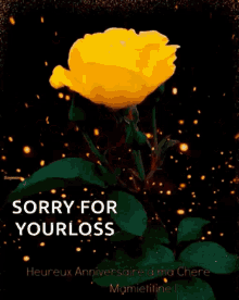 anniversary flower sparkles yellow sorry for your loss