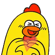 a cartoon chicken with a red crest is holding a heart in its mouth .