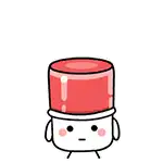 a cartoon illustration of a marshmallow with flames coming out of it .