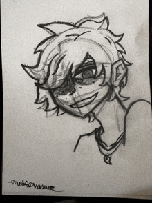 a black and white drawing of a person with the name melissa written below it