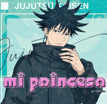 a picture of a anime character with the words " mi princesa " on the bottom