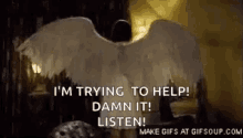 Im Trying To Help Damn It Listen GIF - Im Trying To Help Damn It Listen Wing GIFs