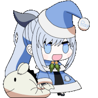 a drawing of a girl wearing a santa hat with the word ray written on it