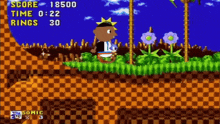 a video game with a score of 18500 and a time of 0:22
