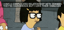 My Thoughts Exactly Tina  Zombie Swagger GIF - Bobs Burger Tina Belcher Zombie GIFs