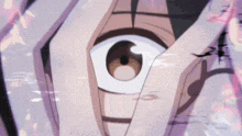 a close up of a person 's eye in a cartoon .