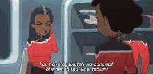 You Have Absolutely No Concept Of When To Shut Your Mouth Captain Freeman GIF - You Have Absolutely No Concept Of When To Shut Your Mouth Captain Freeman Star Trek Lower Decks GIFs