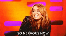 Nervous Smile Miley Cyrus GIF