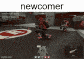 a screenshot of a video game with the word newcomer on top