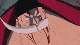 a cartoon of a man with blood coming out of his face
