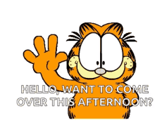 Garfield Wave GIF - Garfield Wave Hello GIFs