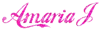 the name amaria is written in pink glitter