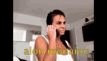 Alô Alo Telefone Celular Gretchen Monamu GIF - Hello Telephone Cellphone GIFs