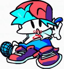 a colorful cartoon character with the word omg on his mouth