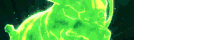 a close up of a green and yellow lightning bolt .
