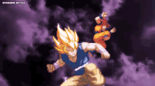a pixel art of goku and son gohan