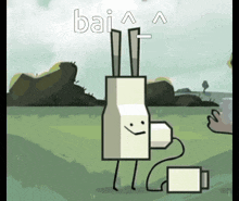 a cartoon of a milk carton with a smiling face and a cup attached to it