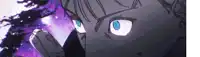 a close up of a person 's face with blue eyes in a cartoon .