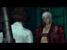 a screenshot of a video game shows two characters and the words well we have something in common